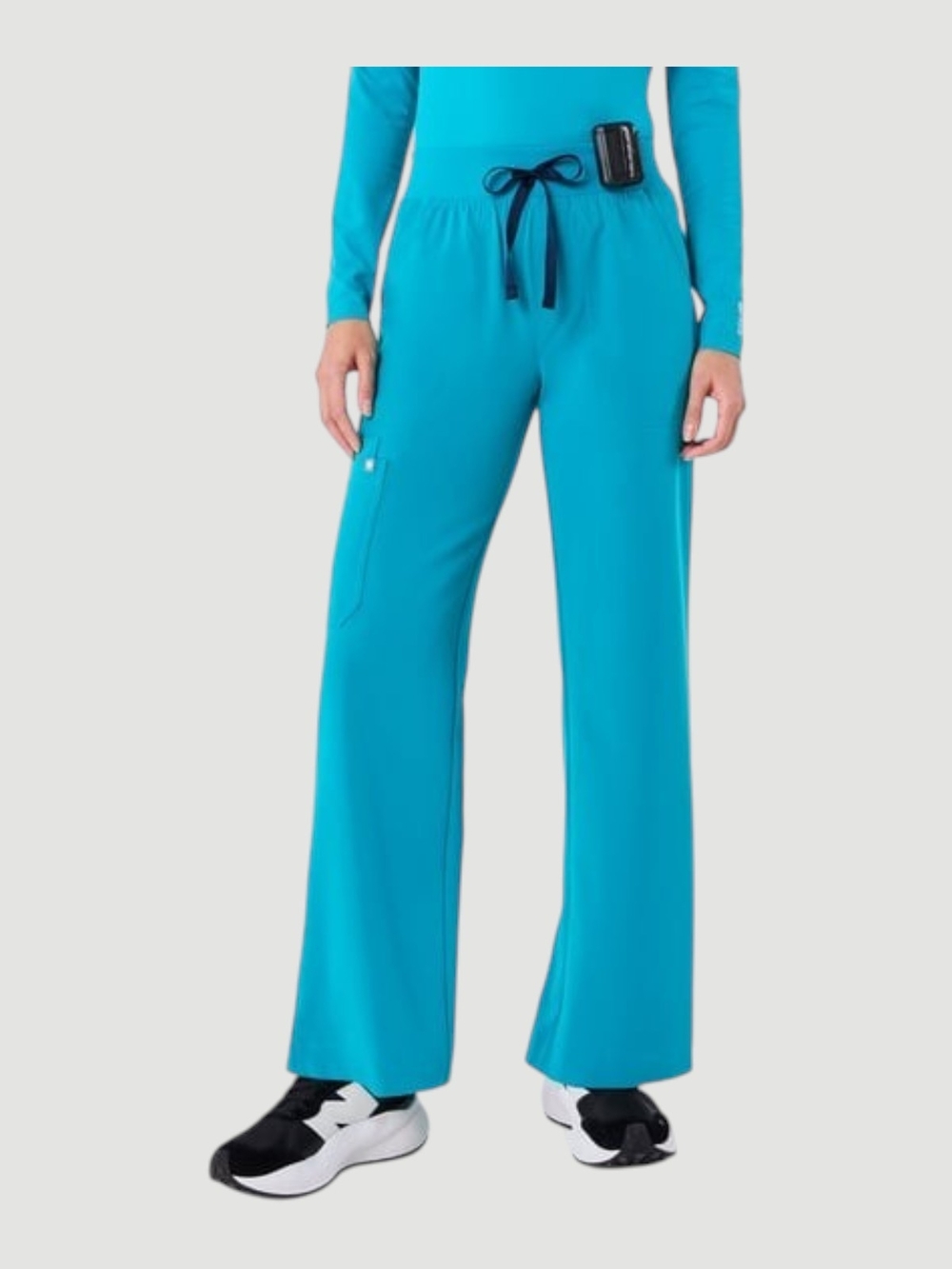 Figs Teal Isabel High-Rise Wide-Leg Scrub Pant